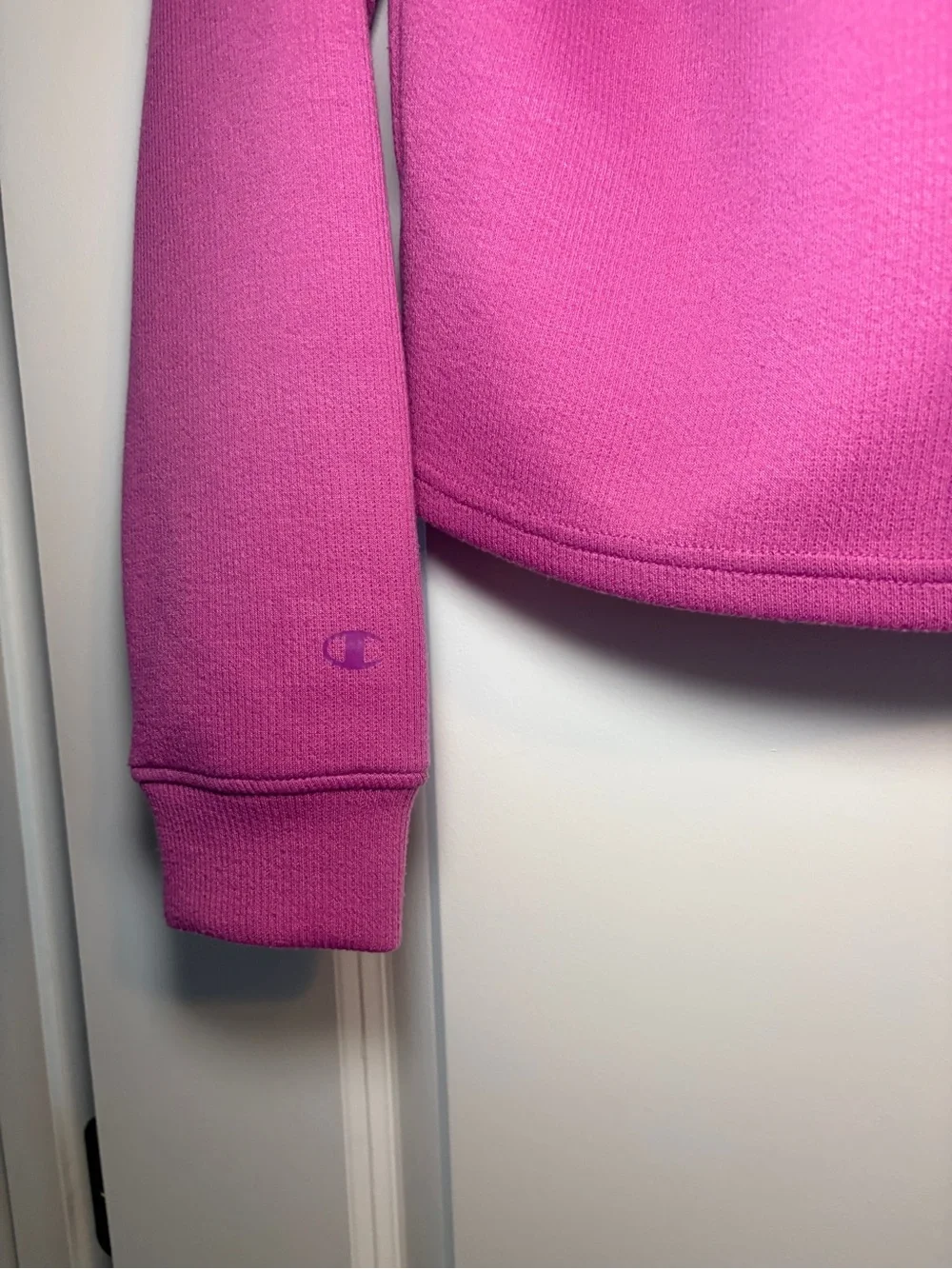 Champion Girls Pink Crewneck Ribbed Sweatshirt